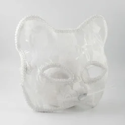 Halloween Cosplay Rævemaske Blonder Sexet Øjenmaske Animal Mask Half White