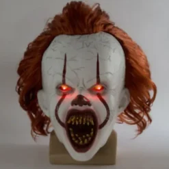 Halloween Cosplay Stephen Kings It Pennywise Klovn Maske Kostume Maske uden LED En størrelse Maske med LED Maske med LED Men S