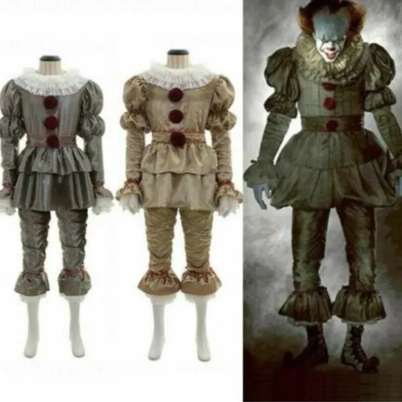 Halloween Cosplay Stephen King's It Pennywise Clown Maske Kostumemaske uden LED En Størrelse Gul Guld Børn S Gold Kid S