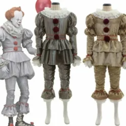 Halloween Cosplay Stephen King's It Pennywise Clown Maske Kostumemaske uden LED En Størrelse Gul Guld Børn S Gold Kid S