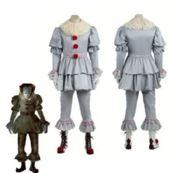 Halloween Cosplay Stephen King's It Pennywise Clown Maske Kostumemaske uden LED En Størrelse Gul Guld Børn S Gold Kid S