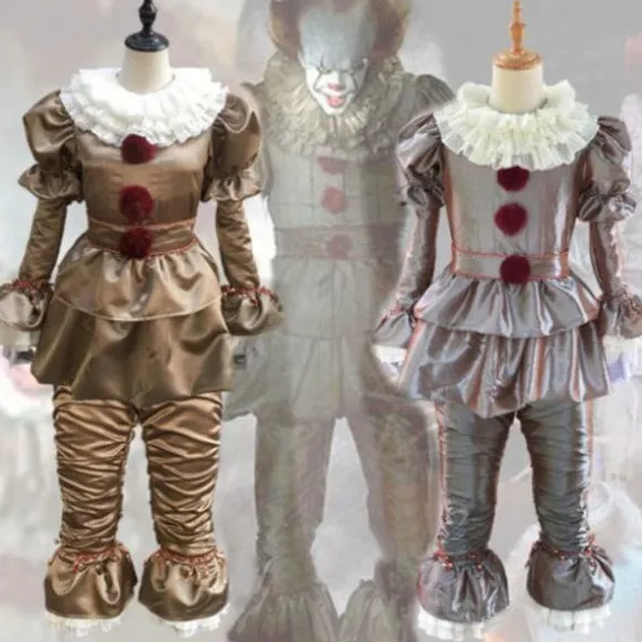 Halloween Cosplay Stephen King's It Pennywise Clown Maske Kostumemaske uden LED En Størrelse Gul Guld Børn S Gold Kid S