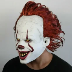 Halloween Cosplay Stephen King's It Pennywise klovnemaskekostume Mask without LED One size