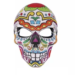 Halloween Día de Muertos Sukkerkranie Kostume Maske Día de Muertos Udklædning (Blomster)