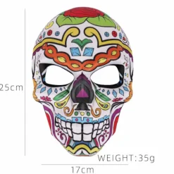 Halloween Día de Muertos Sukkerkranie Kostume Maske Día de Muertos Udklædning (Blomster)