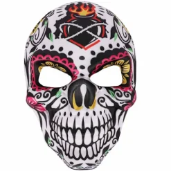 Halloween Día de Muertos Sukkerkranie Kostume Maske Día de Muertos Udklædning (flamme)