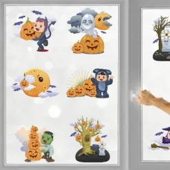 Halloween Dekoration, Vinduesdekorationer, Halloween-tema Designs Tilføjer En Uhyggelig Atmosfære Til Dit Hjem, Langvarig Vedhæftning Til Glatte Overflader, Halloween | Fyndiq