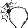 Halloween Edderkop Hårbøjle Edderkoppespind Hår Bøjle Halloween Fest Cosplay Maskerade Kostume Tilbehør (Sort)