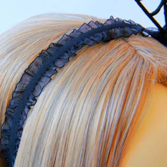 Halloween Edderkop Hårbøjle Edderkoppespind Hår Bøjle Halloween Fest Cosplay Maskerade Kostume Tilbehør (Sort)
