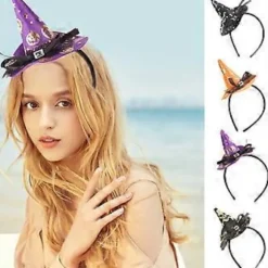 Halloween Fest Heksehat Hårbøjle Nyhed Punkt Hat Hårbøjle Scene Rekvisitter Hårbånd til Børn Voksen Udklædning Hovedbeklædning E E
