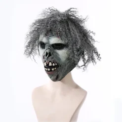 Halloween fest krøllet hår dyr horror maske latex spøgelse festival blød simulation hovedbeklædning klæde sig ud