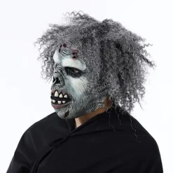 Halloween fest krøllet hår dyr horror maske latex spøgelse festival blød simulation hovedbeklædning klæde sig ud