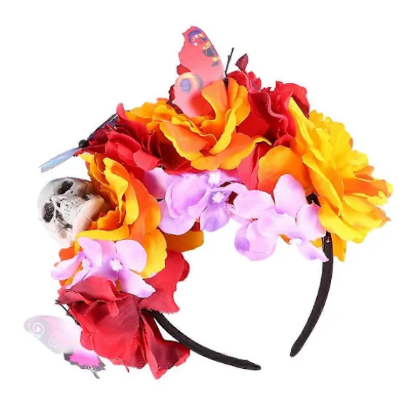 Halloween Festival Cosplay Hovedbeklædning Farverigt Blomster Hårbånd 1 Sæt-lingling} Assorted Color 23x18cm