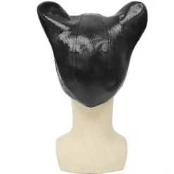 Halloween Festkjole Dress Up Sort Halv Ansigt Sexet Catwoman Hovedbeklædning