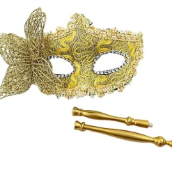 Halloween festmaske med holdepind aftenbalmaskerade Blue