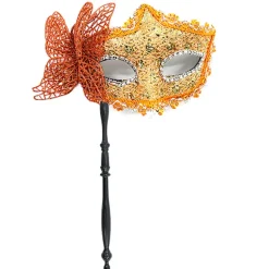 Halloween festmaske med holdepind aftenbalmaskerade Blue