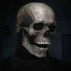 Halloween Fuld Hoved Skallemaske Hjelm Kæbe Bevægelig Skelet Cosplay Gyser Skræmmende (FMY) Dark color