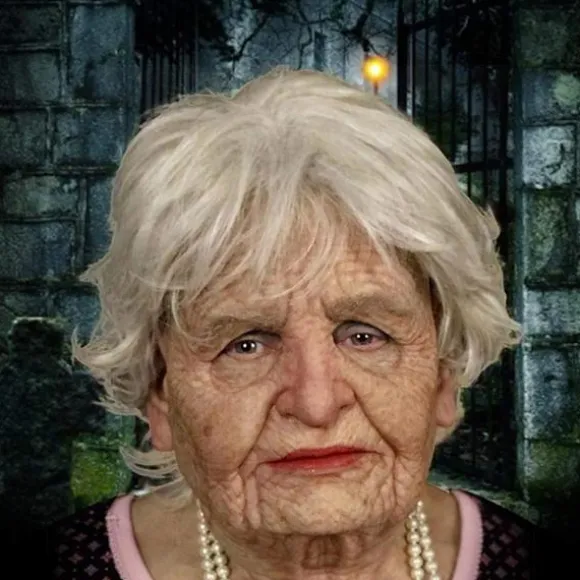 Halloween Gammel Mand Hovedbeklædning, Realistisk Silikone Maskerade Helhoved Finurlig Rekvisit Old Woman