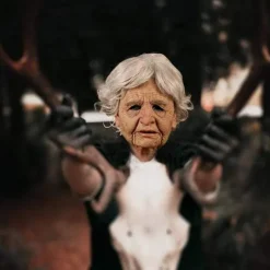 Halloween Gammel Mand Hovedbeklædning, Realistisk Silikone Maskerade Helhoved Finurlig Rekvisit Old Woman