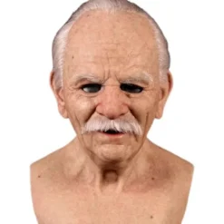 Halloween Gammel Mands Maske, Gammel Mands Hovedbeklædning Realistisk Silikonemaske Helhoved Besværlige Rekvisitter - Xin Hvidt Skæg Med Hår