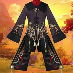 Halloween Genshin Impact Cosplay Uniform Kostumesæt med Hat Anime Film Hu Tao (M).i