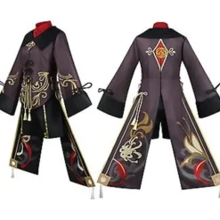 Halloween Genshin Impact Cosplay Uniform Kostume Sæt Med Hat Anime Film Hu Tao (M)