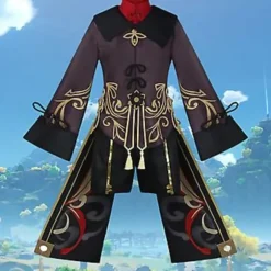 Halloween Genshin Impact Cosplay Uniform Kostume Sæt Med Hat Anime Film Hu Tao (M)