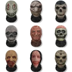 Halloween Ghost Face 3D-printet maske stræknet fuld ansigtsmaske A9