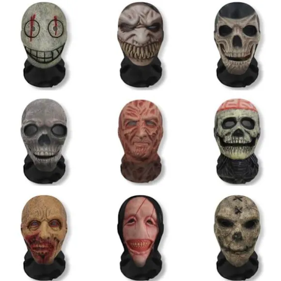 Halloween Ghost Face 3D-printet maske stræknet fuld ansigtsmaske A9