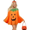 Halloween græskar kostume sæt til voksne græskar kappe poncho wi