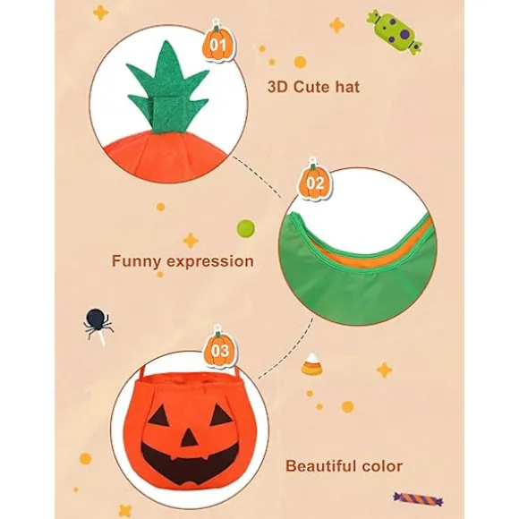 Halloween græskar kostume sæt til voksne græskar kappe poncho wi