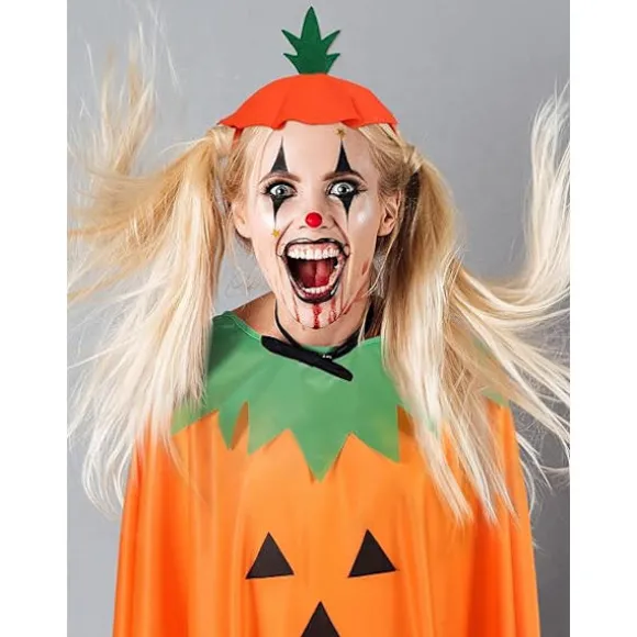 Halloween græskar kostume sæt til voksne græskar kappe poncho wi