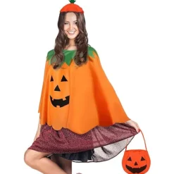 Halloween græskar kostume sæt til voksne græskar kappe poncho wi