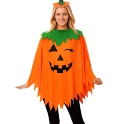 Halloween Græskar Kostume til Kvinder, 3-delt Sæt med Hat & Slikpose[JUN] adult