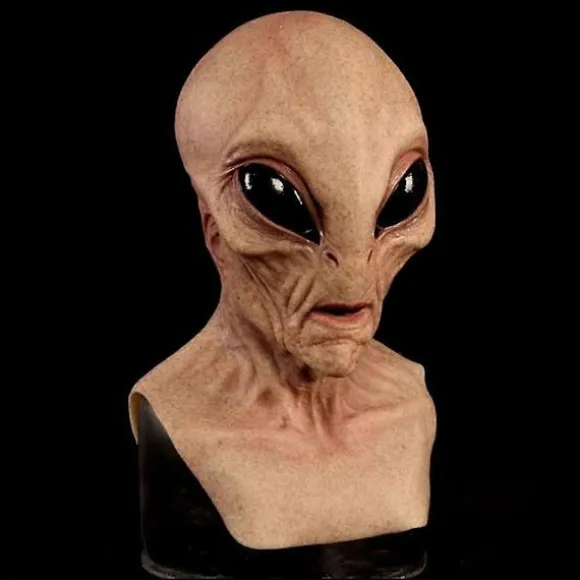 Halloween Grusom Alien Cosplay Fuld Hovedmaske Horror Fest Realistisk Udklædning Latex Maske Kostume Rekvisit
