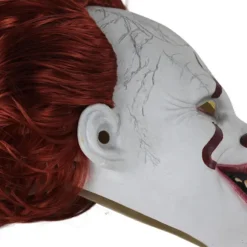 Halloween Gyserklovn Pennywise IT Fuld Maske Ond Røde Øjne Horror Cosplay Kostume LED Latex Lysende Maske med Lys eller uden Lys (FMY) buck teeth not glowing | Fyndiq