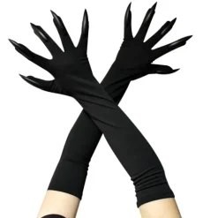 Halloween Handsker Voksne Halloween Klør Lange Sorte Dyrefødder Handsker Med Scary Lange Negle Sjove Spøgelses Sorte Negle Black Nails