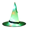 Halloween Hat Hekse Hat Cap Glow Garn Halloween Hekse Kostume Tilbehør til Halloween Fest Gunst Mode Prom Cosplay grøn