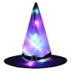 Halloween hat heksehat glødende garn Halloween heksekostume tilbehør egnet til Halloween festgaver mode fest rollespil lilla