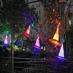 Halloween hat heksehat glødende garn Halloween heksekostume tilbehør egnet til Halloween festgaver mode fest rollespil lilla