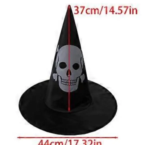 Halloween Heks Troldmand Hat Fest Kostume Hovedbeklædning Djævlehue Cosplay Rekvisitter Dekoration Tilbehør til Voksne Kvinder Mænd Ødelagt Heksehat Gre Broken Witch Hat Gre | Fyndiq