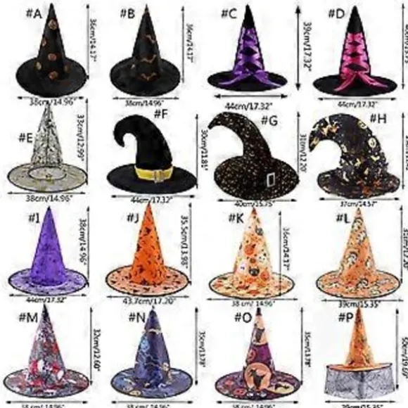 Halloween Heks Troldmand Hat Fest Kostume Hovedbeklædning Djævlehue Cosplay Rekvisitter Dekoration Tilbehør til Voksne Kvinder Mænd Ødelagt Heksehat Gre Broken Witch Hat Gre | Fyndiq