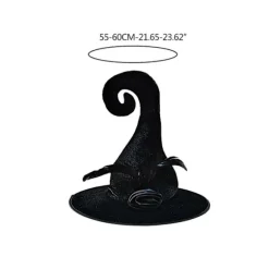 Halloween Heksehat Cosplay Troldmandshat Heksehat Kvinder Mænd Unisex Hekse Cosplay Kostumehat Festhue Festival Hovedbeklædning Black
