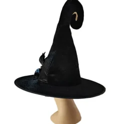 Halloween Heksehat Cosplay Troldmandshat Heksehat Kvinder Mænd Unisex Hekse Cosplay Kostumehat Festhue Festival Hovedbeklædning Black