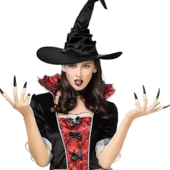 Halloween heksehat, heksehat til kvinder, cosplay party sort heksehat, troldmandshat Halloween kostume tilbehør