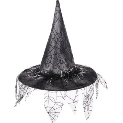 Halloween Heksehat Mesh Troldmandshat Makeup Kostume Tilbehør Co