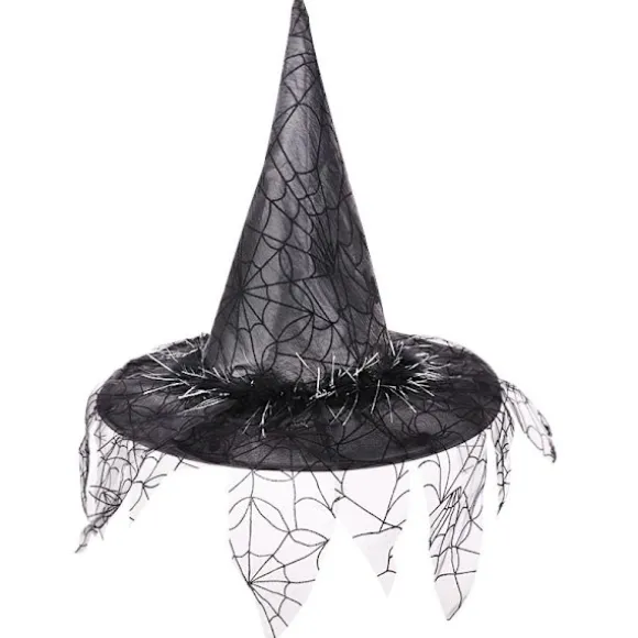 Halloween Heksehat Mesh Troldmandshat Makeup Kostume Tilbehør Co
