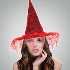 Halloween heksehat mesh troldmand hat makeup kostume rekvisitter cos