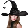 Halloween heksehat sort stor flæset heksehat Halloween del