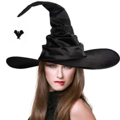 Halloween heksehat sort stor flæset heksehat Halloween del